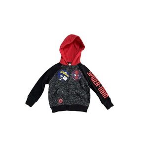Marvel Spider-Man‎ Hoodie Boys 4T Black Red Fleece Full Zip Graphic MSI021ALAZ
